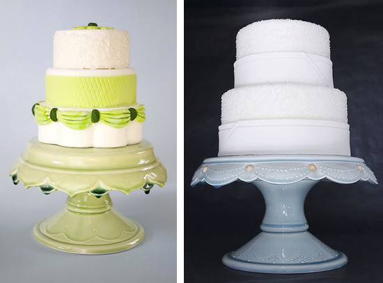 Clara's unique cake stands have been featured in Seattle Metropolitan Bride