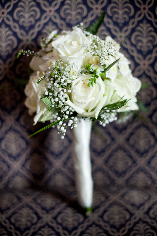 White Roses Wedding Bouquet Cork Wedding Photographer